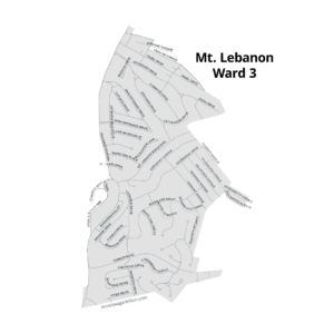 Map of Ward 3 of Mt. Lebanon, PA, USA
